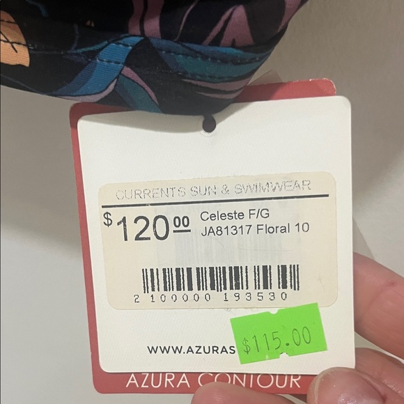 Azura Floral Bikini Top - Black and Pink - Picture 4 of 6